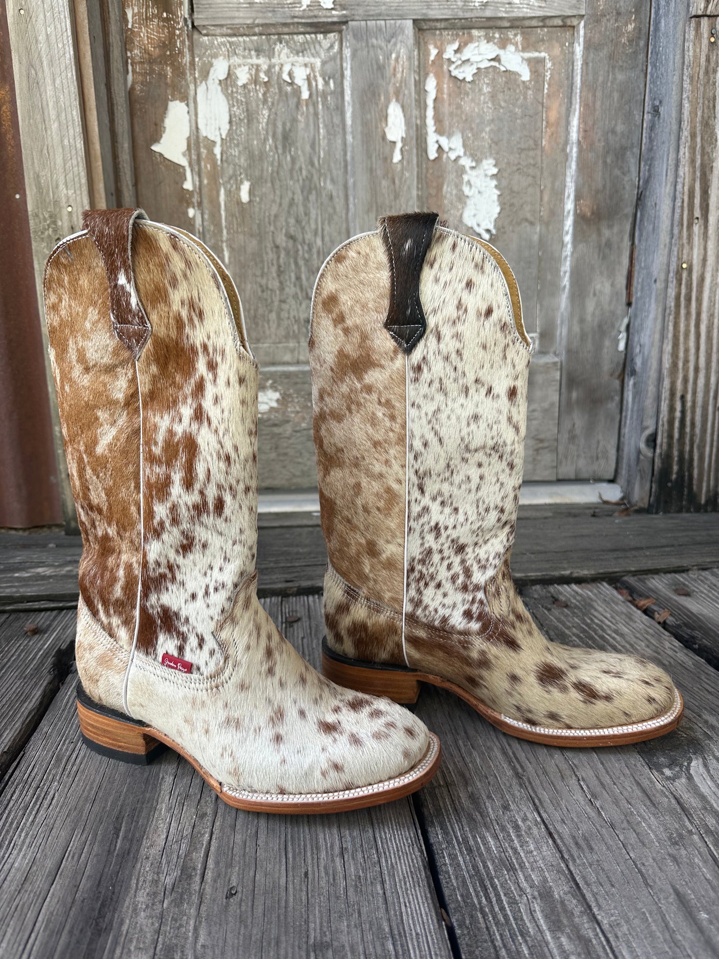 Brown & White Speckled Boots Size: 9