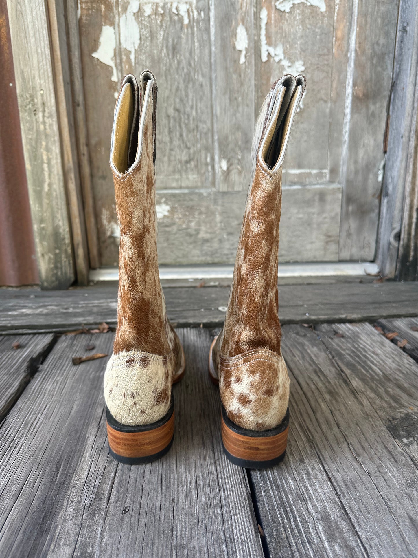 Brown & White Speckled Boots Size: 9