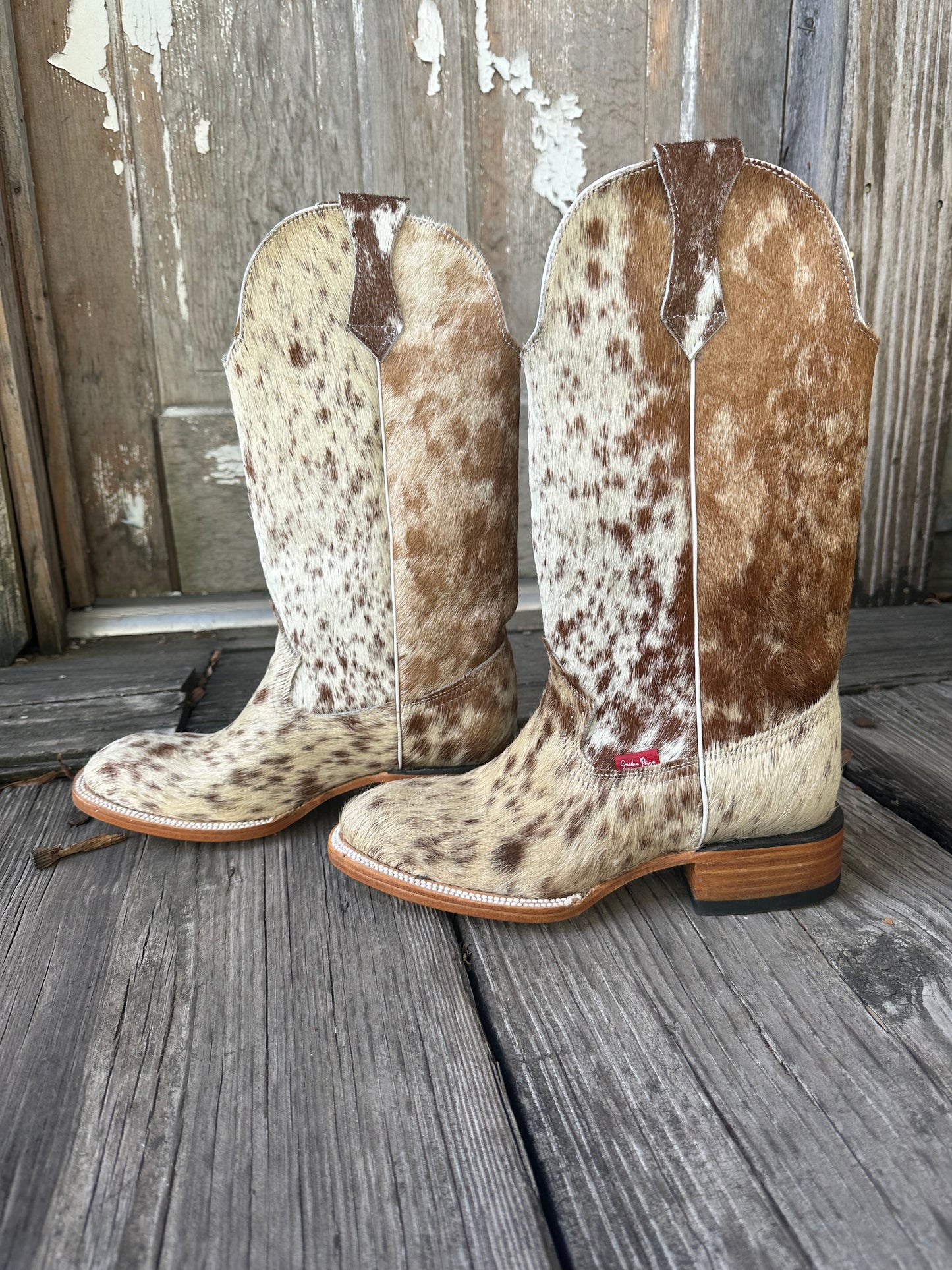 Brown & White Speckled Boots Size: 9