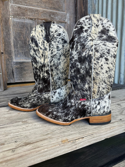 Brown/Black & White Speckled Boots Size: 10.5