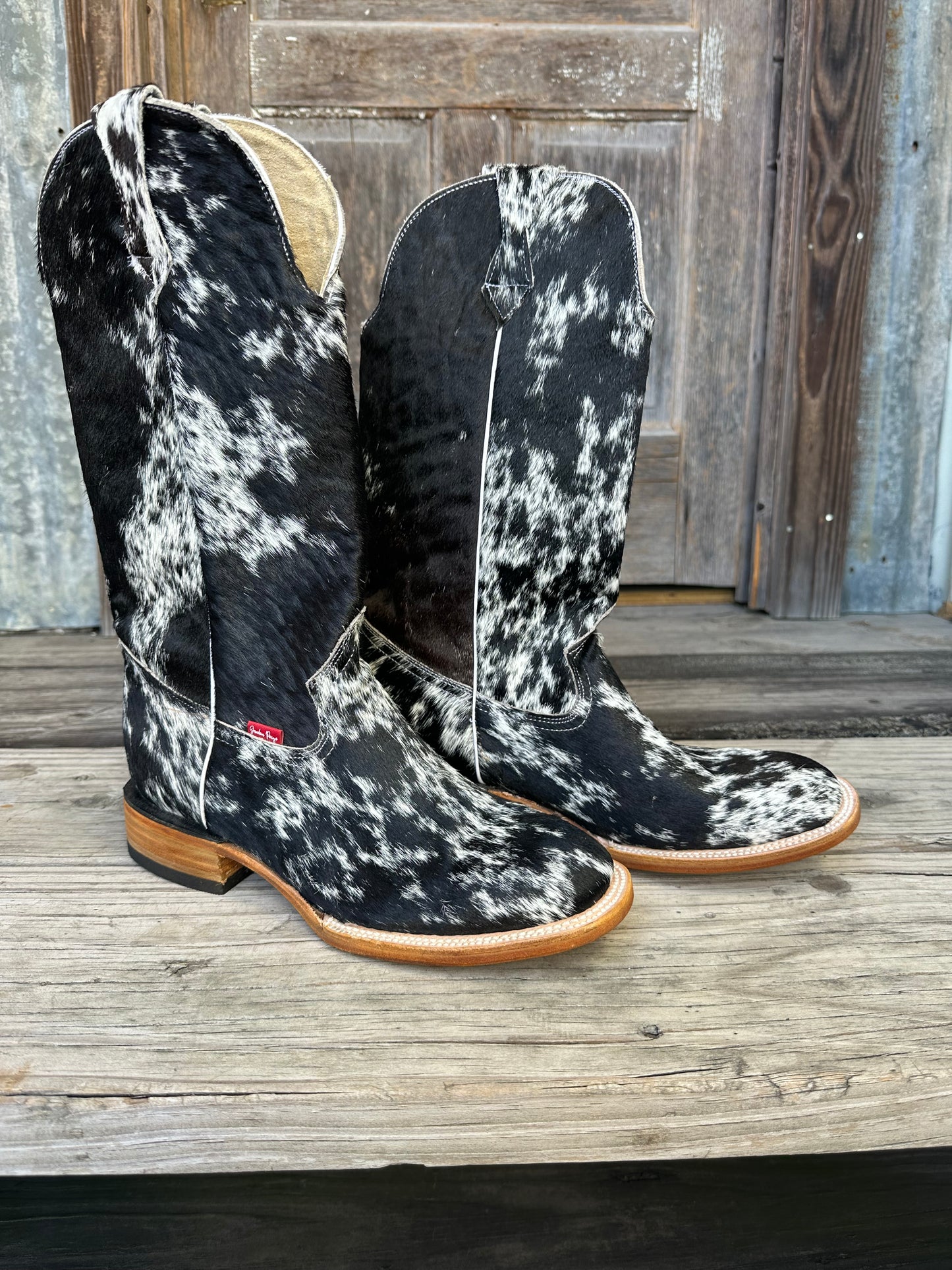 Black & White Speckled Boots Size: 10.5