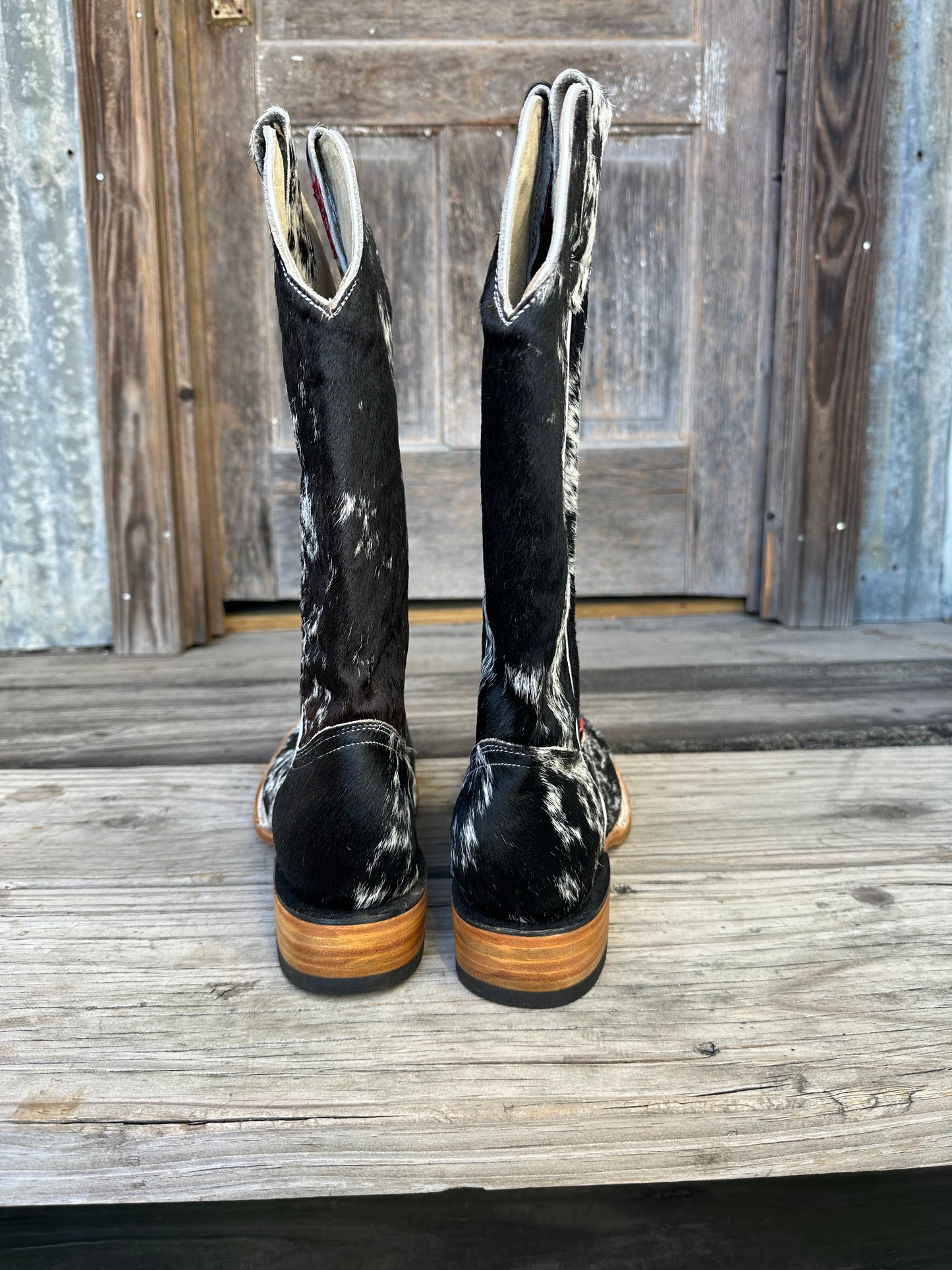 Black & White Speckled Boots Size: 10.5