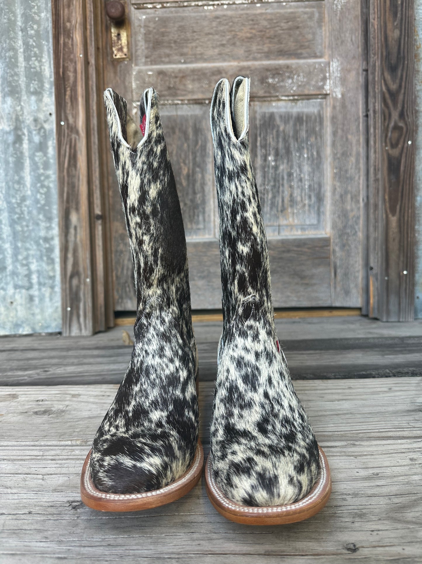 Brown/Black & White Speckled Boots Size: 11.5