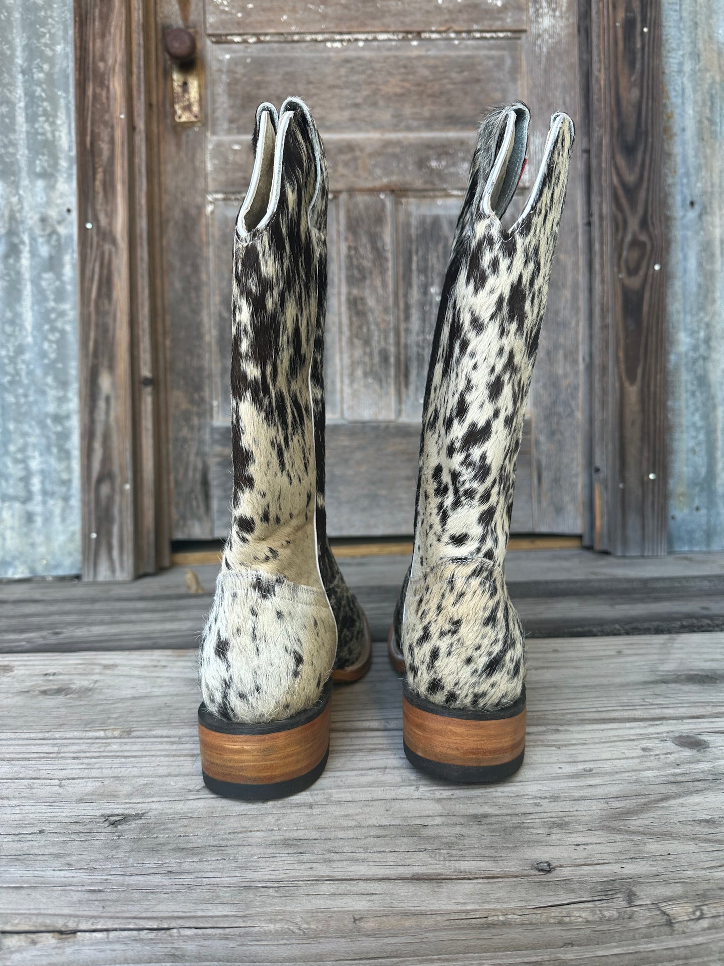 Brown/Black & White Speckled Boots Size: 11.5