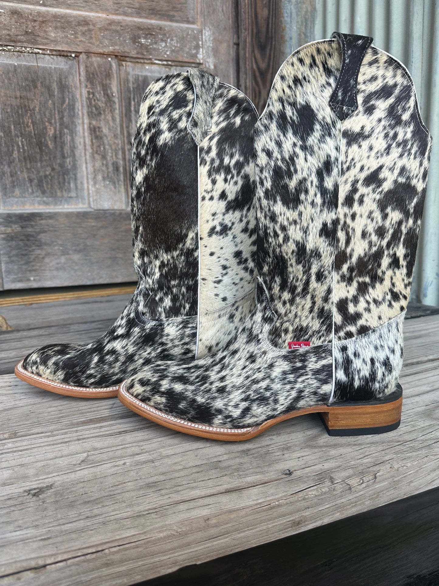 Brown/Black & White Speckled Boots Size: 11.5