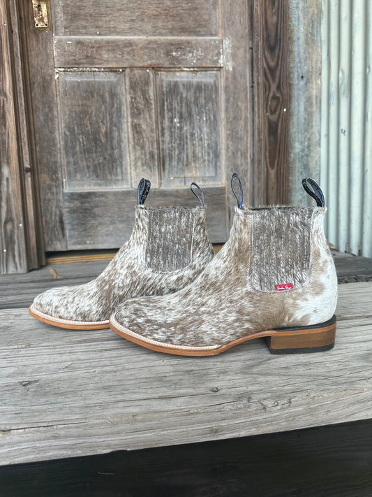 Brown & White Speckled Booties Size: 12