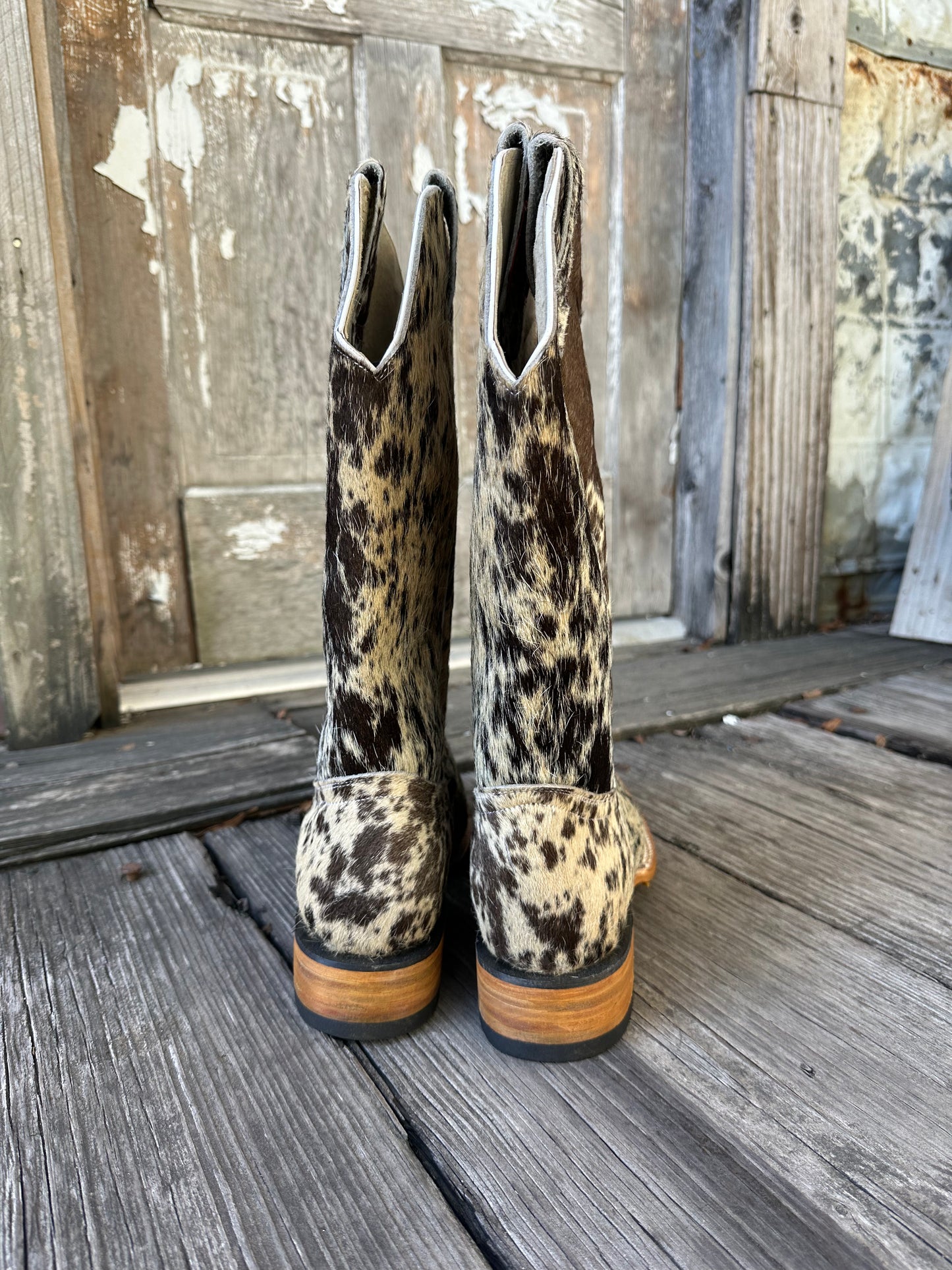 Brown/Black & White Speckled Boots Size: 12