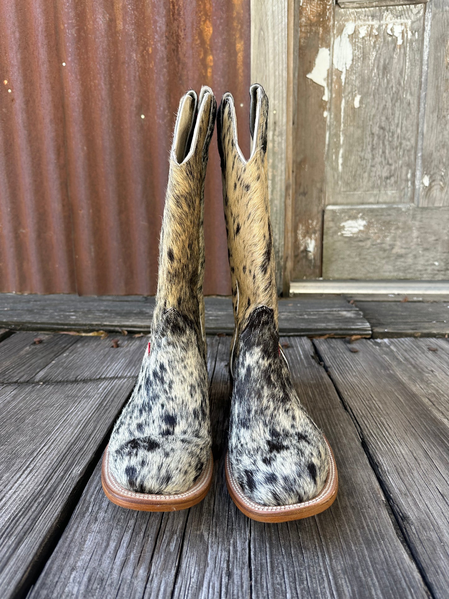 Black & White Speckled Boots Size: 12.5