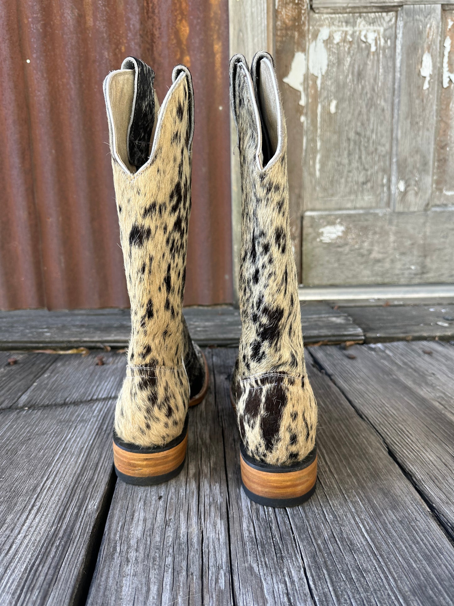 Black & White Speckled Boots Size: 12.5