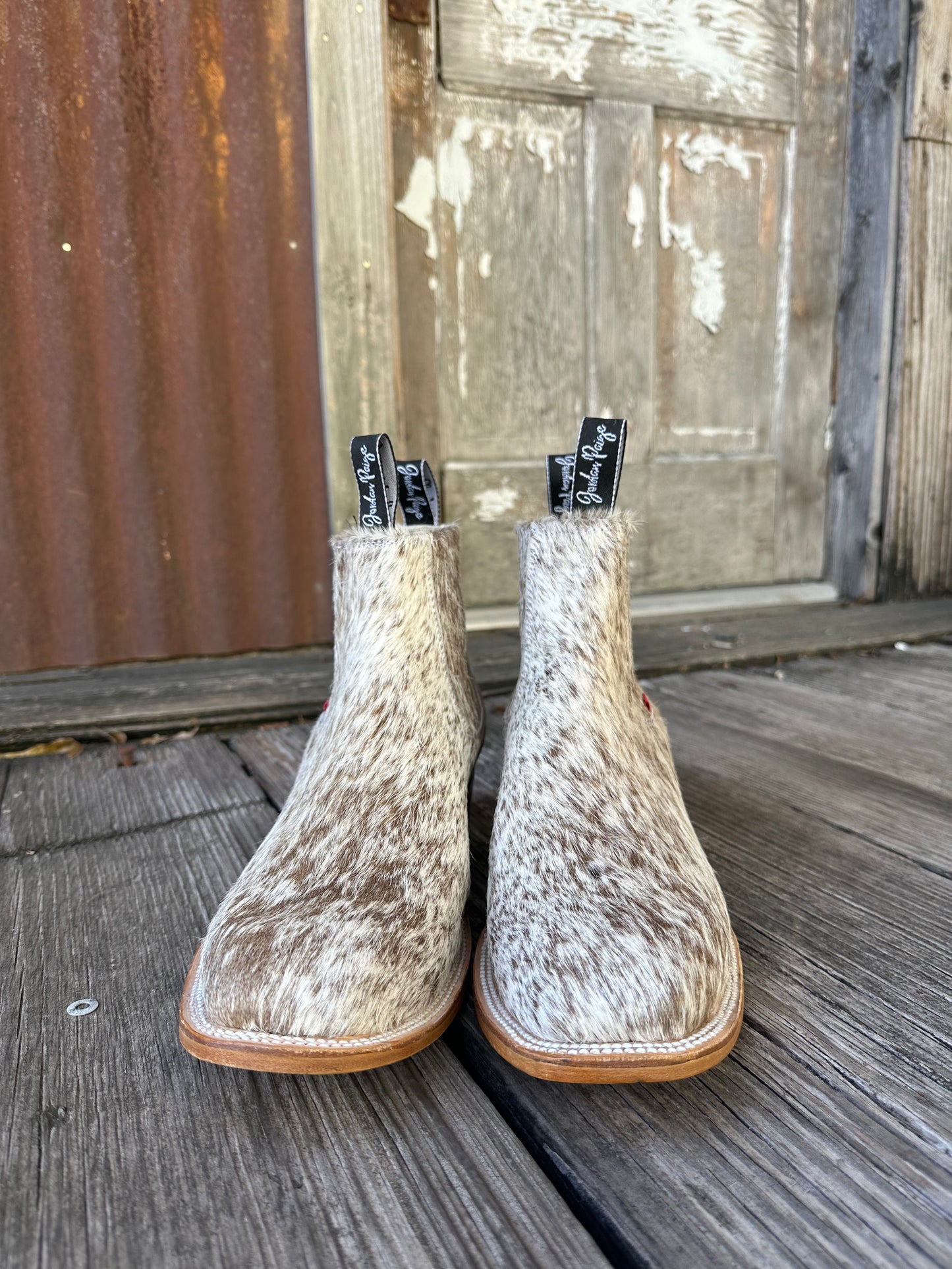 Brown & White Speckled Booties Size: 13