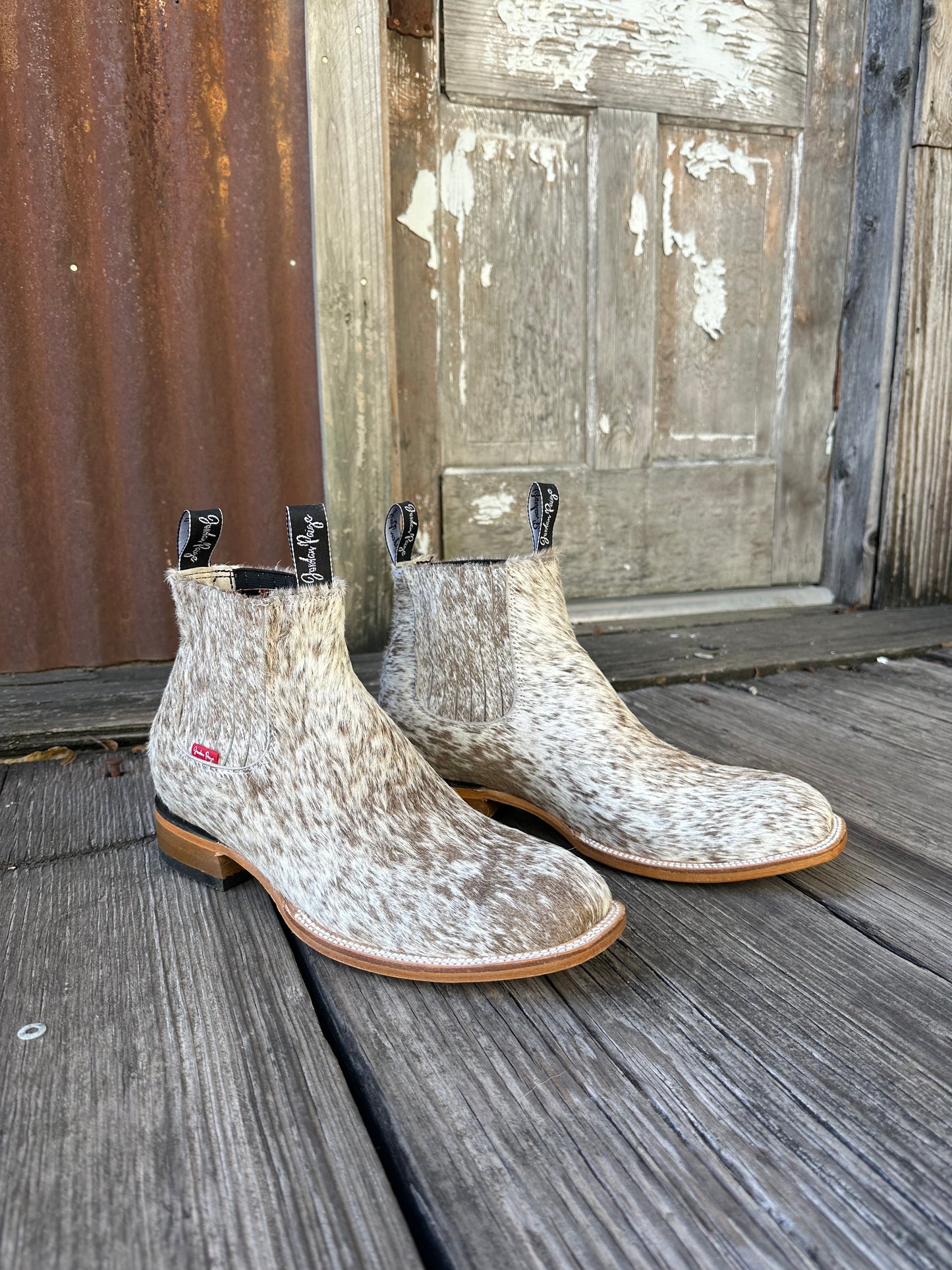 Brown & White Speckled Booties Size: 13