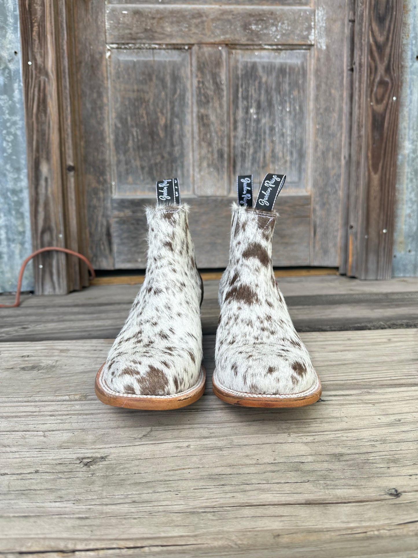 Brown & White Speckled Booties Size: 11.5