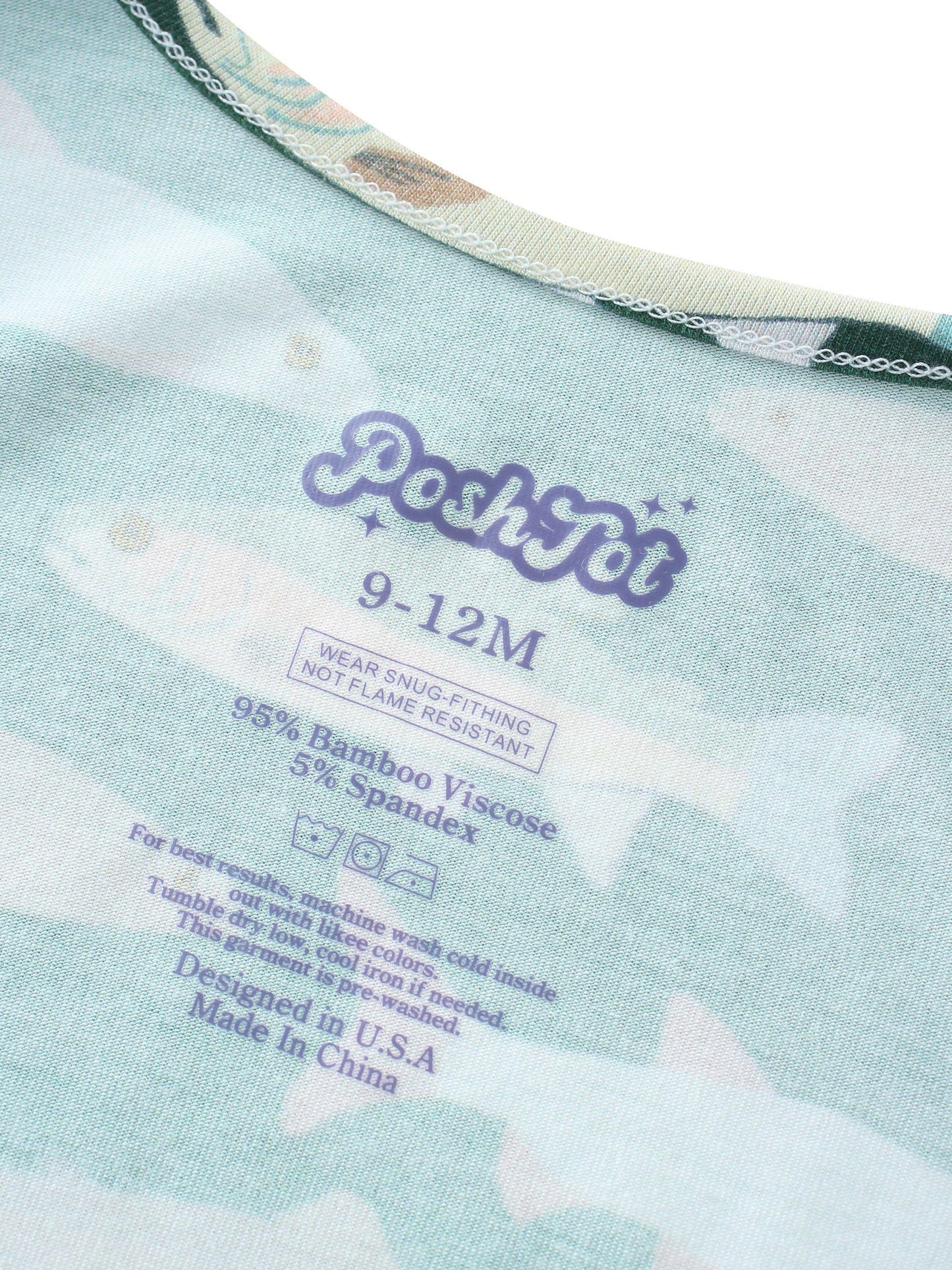 PoshTOT Green River Fish Bamboo Baby Convertible Zippy Romper