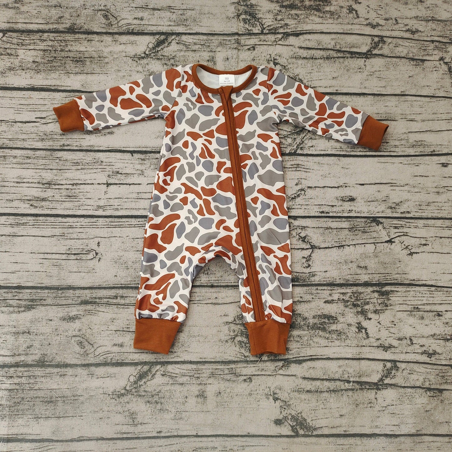 Baby Brown Camo Zip Sleepers