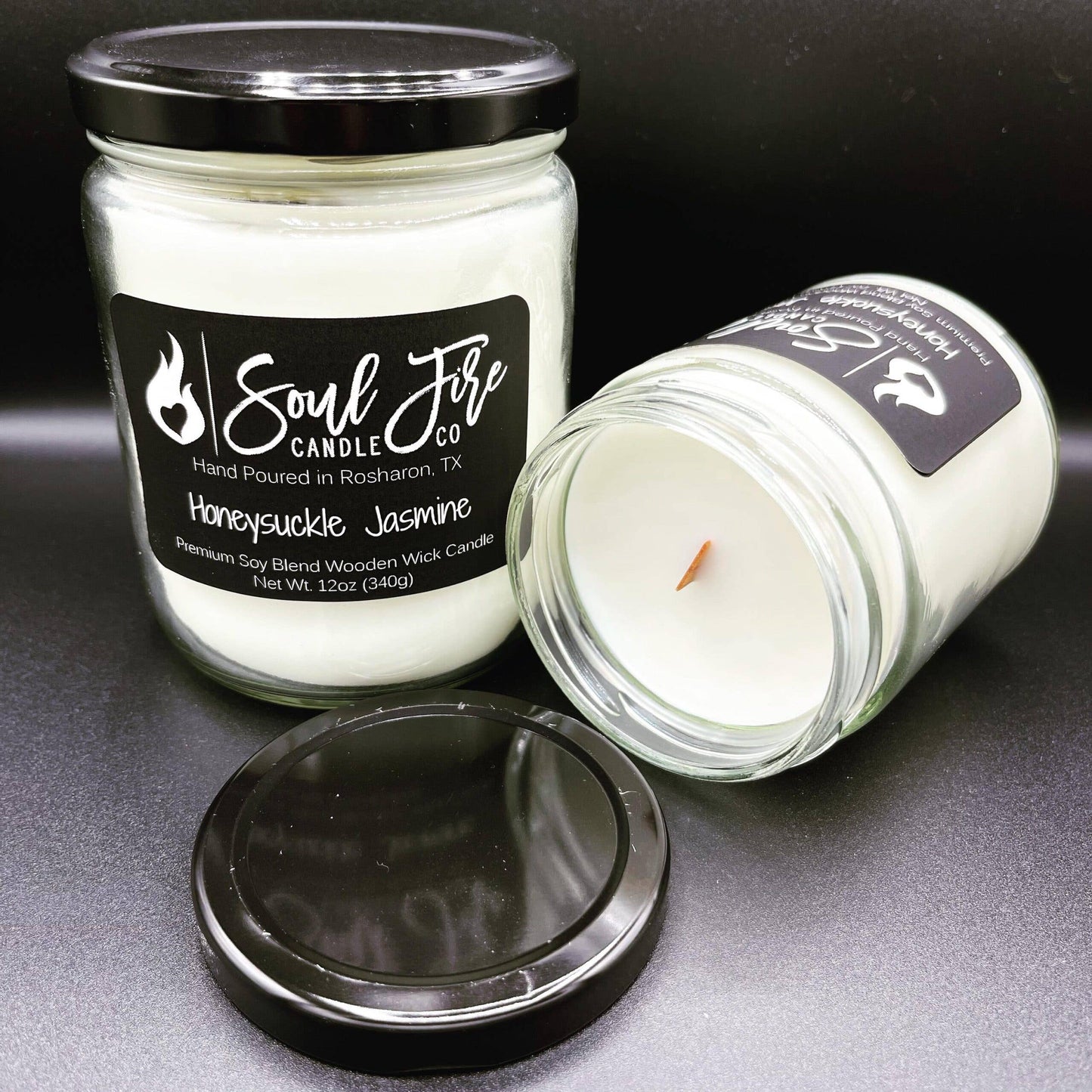 Honeysuckle Jasmine Wooden Wick Candle 7oz