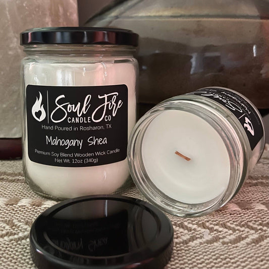 Mahogany Shea Wooden Wick Candle