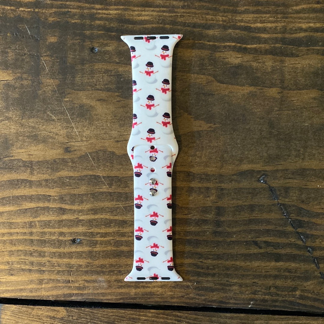 Snowman/Christmas Print Apple Watch Band 42