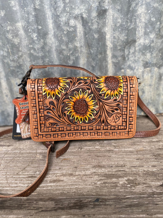 Sunflower Crossbody Wallet/ Wristlet