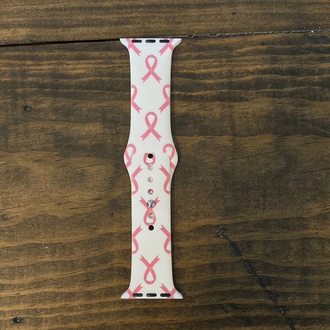 Breast Cancer Awareness Pink Ribbon Apple Watch Band 38