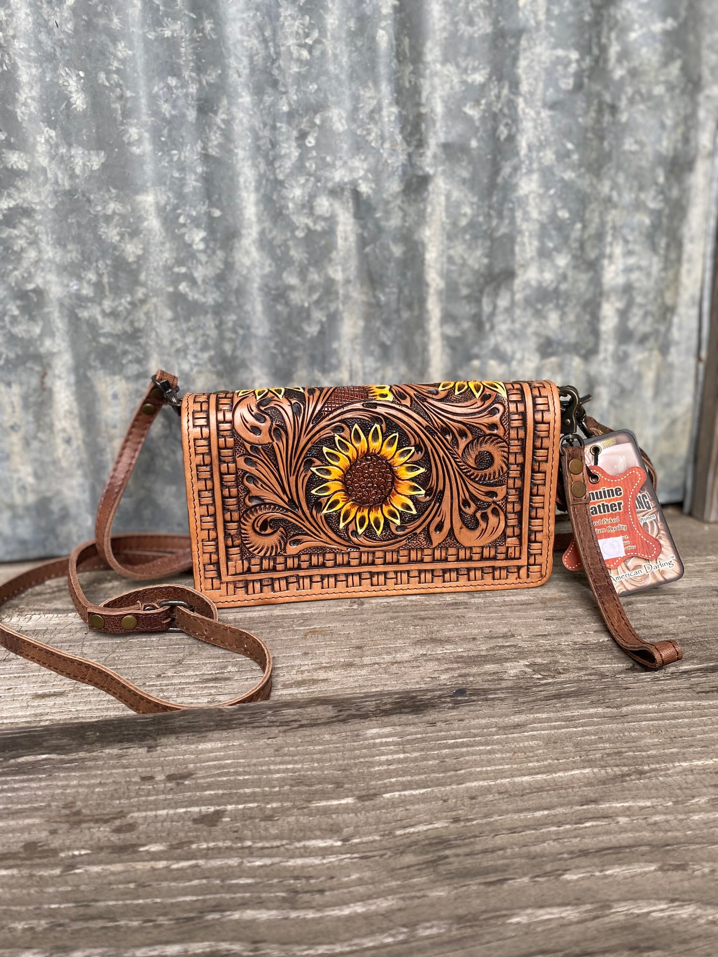 Sunflower Crossbody Wallet/ Wristlet