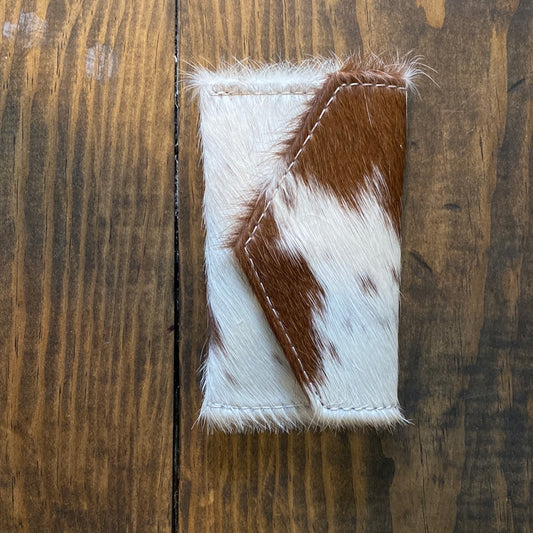 Brown And White Cowhide Cardholder